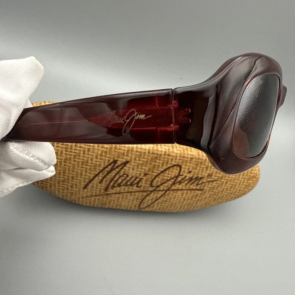 Maui Jim Authentic Ruby Red Frame+Maui Rose Polarized Sunglasses- Retired & Case